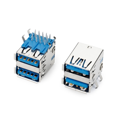 USB 3.0AF雙層90度DIP彎腳