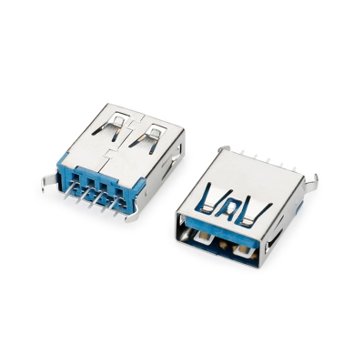 USB3.0AF180度彎腳插板式