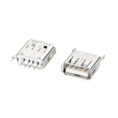 USB 2,0-AF180度白膠全包13,0mm彎腳銅