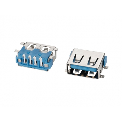 USB 2,0-AF短體6,3前四腳貼后貼藍(lán)膠直邊（小米）光面