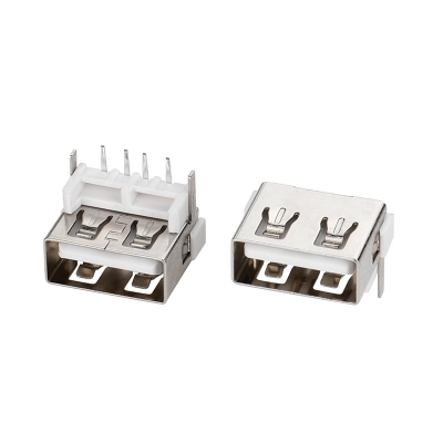 USB 2,0-AF短體10,0后兩腳插加高8,7反向白膠平口